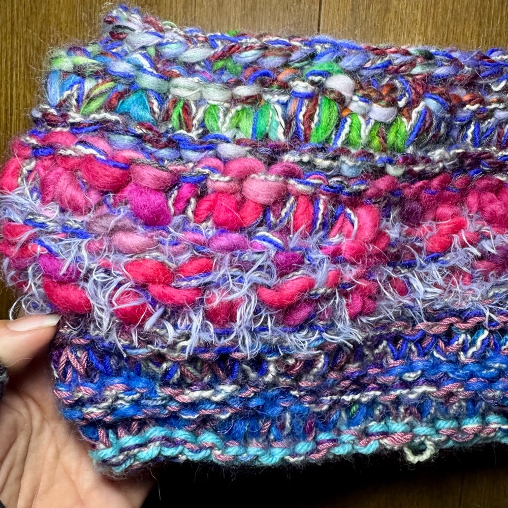 Hand Crafted Multicolor Knit Wrap - Picture 11 of 14